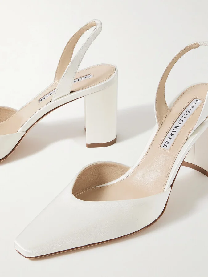Danielle Frankel - Juno Satin Slingback Pumps - Ivory - Image 4