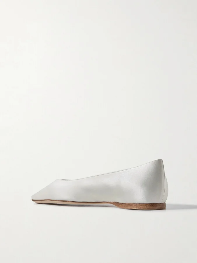 Danielle Frankel - Riley Satin Point-toe Ballet Flats - Ivory - Image 3