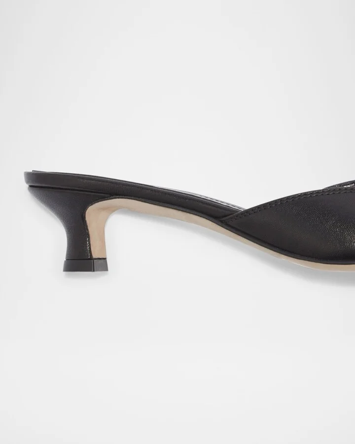 Danielle Leather Kitten Mule Pumps - Image 3