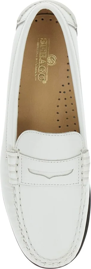 'danielle Pop' White Loafers With Bevelled Toe And Low Stacked Heel In Leather Woman - Image 4
