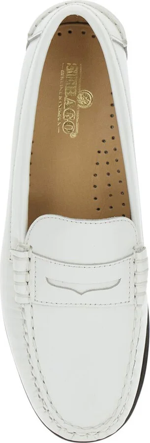 'Danielle Pop' White Loafers With Bevelled Toe And Low Stacked Heel In Leather Woman - Image 4
