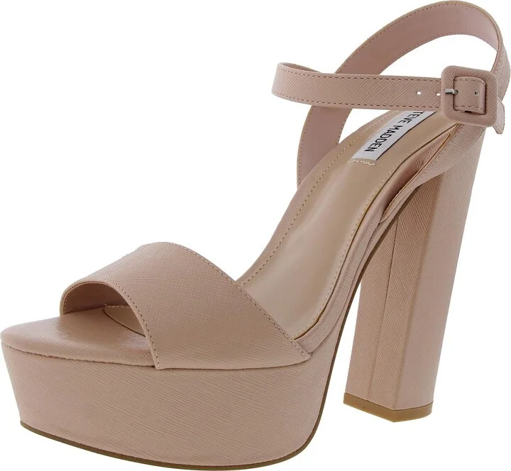 Danielle Womens Textured Faux Leather Platform Sandals