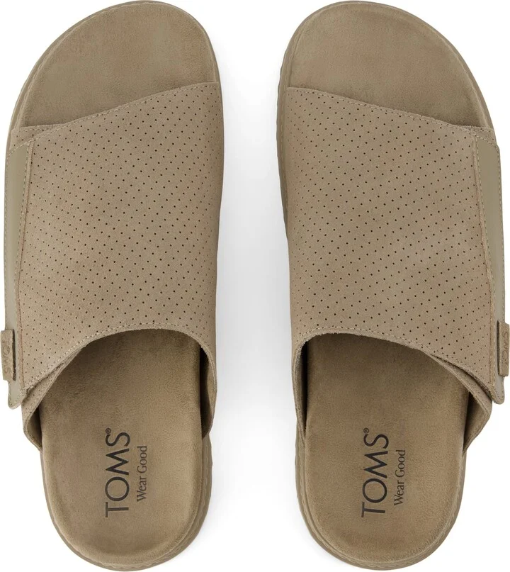 Danilo Slide Sandal Dune Perforated Suede Slip On - Image 5
