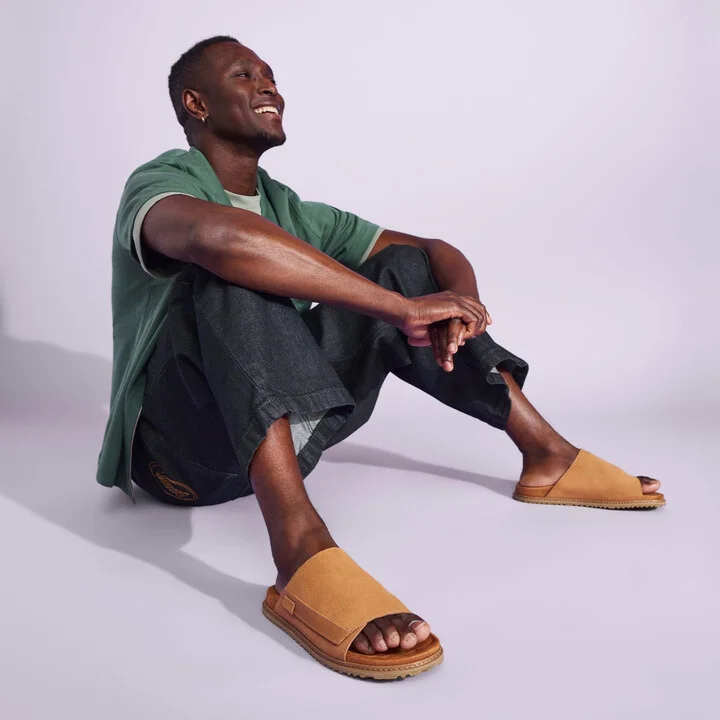 Danilo Slide Sandal Tan Suede Slip On - Image 3