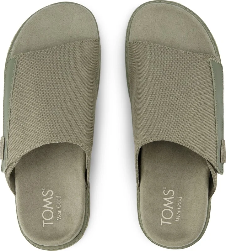 Danilo Slide Sandal Vetiver Grey Heavy Canvas Slip On - Image 4