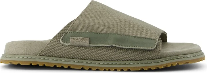 Danilo Slide Sandal Vetiver Grey Heavy Canvas Slip On