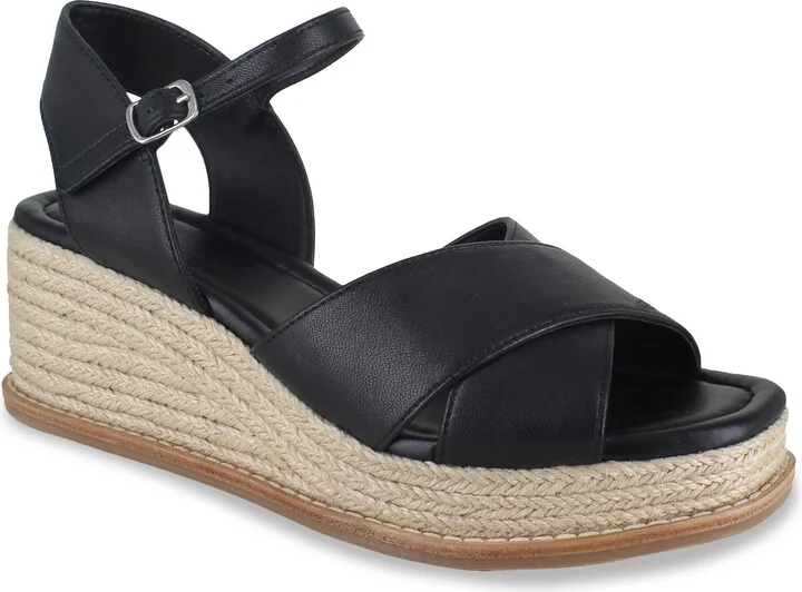 Danny Ankle Strap Espadrille Platform Wedge Sandal