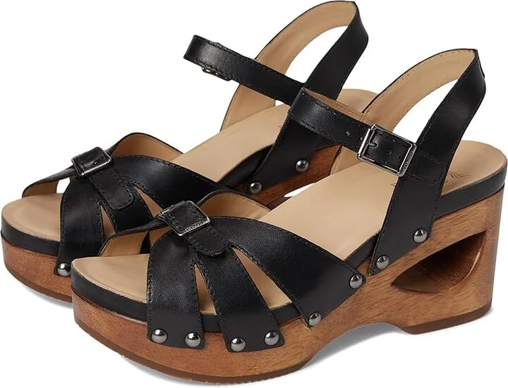 Dansko Alanna Women's Sandals Black : EU 37 (US Women's 6.5-7) Regular, Leather/Rubber