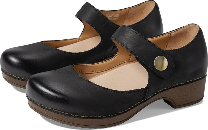 Dansko Beatrice Women's Shoes Black Burnished Nubuck : EU 36 (US Women's 5.5-6) Regular, Leather