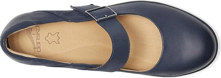 Dansko Collette Women's Shoes Navy Burnished Nubuck : EU 37 (US Women's 6.5-7) Wide, Leather - Image 2