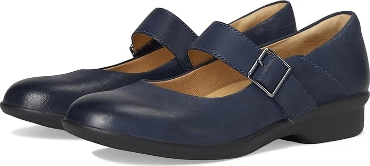 Dansko Collette Women's Shoes Navy Burnished Nubuck : EU 37 (US Women's 6.5-7) Wide, Leather