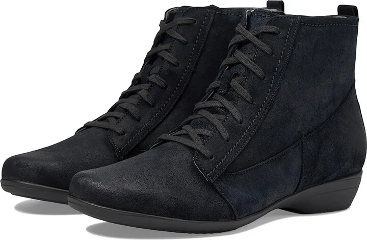 Dansko Fergie Women's Flat Shoes Black Burnished Suede : EU 38 (US Women's 7.5-8) Regular, Leather
