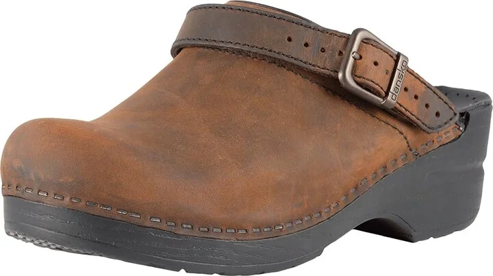 Dansko Ingrid Women's Clog Shoes Antique Brown/Black Outsole : EU 36 (US Women's 5.5-6) Regular, Leather - Image 2