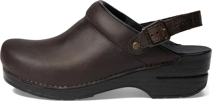 Dansko Ingrid Women's Clog Shoes Antique Brown/Black Outsole : EU 36 (US Women's 5.5-6) Regular, Leather - Image 7