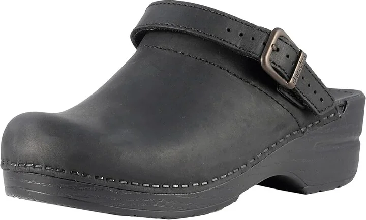 Dansko Ingrid Women's Clog Shoes Black Oiled : EU 35 (US Women's 4.5-5) Regular, Leather - Image 2