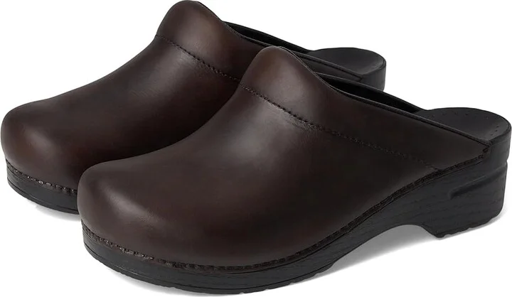 Dansko Karl Clog Men's Clog Shoes Antique Brown/Black Sole : EU 42 (US Men's 8.5-9) Regular, Leather