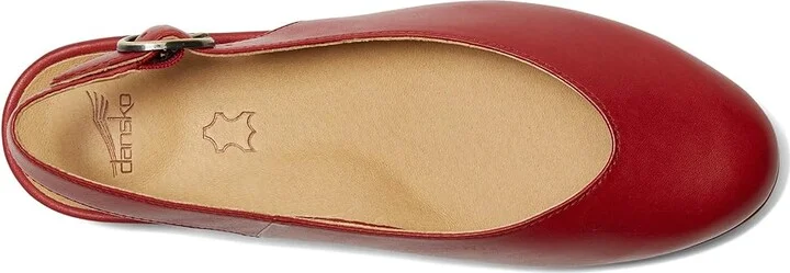 Dansko Lea Women's Flat Shoes Red : EU 38 (US Women's 7.5-8) Regular, Leather - Image 2