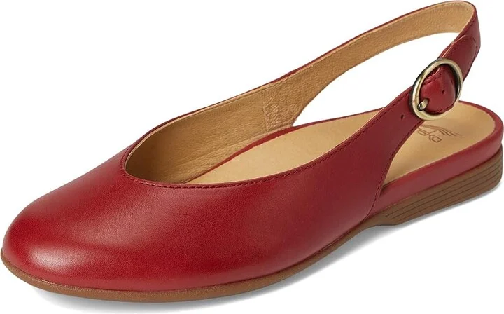 Dansko Lea Women's Flat Shoes Red : EU 38 (US Women's 7.5-8) Regular, Leather - Image 5