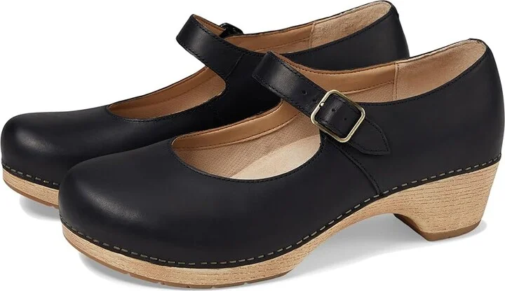 Dansko Lilah Flat Shoes Black Oiled Pull Up : EU 38 (US Men's 4.5-5 - Women's 7.5-8) Regular, Leather