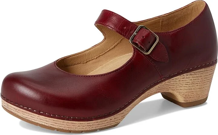 Dansko Lilah Women's Flat Shoes Red Waxy Burnished : EU 40 (US Women's 9.5-10) Regular, Leather - Image 5