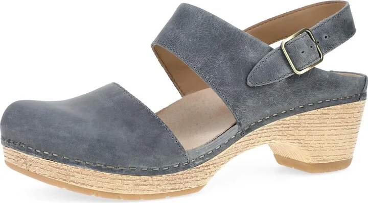 Dansko Lucia Closed-Toe Sandals for Women - Linings from Recycled Materials and Leather for Breathability- Lightweight Rubber Outsole for Long-Lasting Wear Denim 10.5-11 M US
