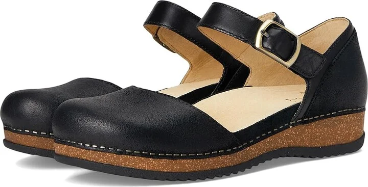 Dansko Mae Women's Maryjane Shoes Black : EU 40 (US Women's 9.5-10) Regular, Leather