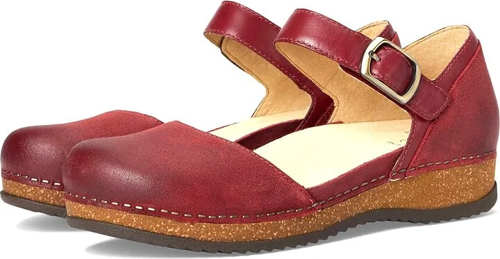 Dansko Mae Women's Maryjane Shoes Red : EU 41 (US Women's 10.5-11) Regular, Leather