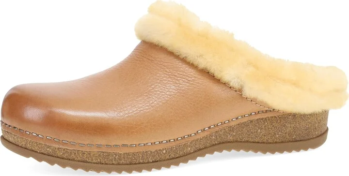 Dansko Magda Seasonal Comfort Mule Clog for Women on Patented Stapled Construction- Cozy Sweater Lining Tan 8.5-9 M US