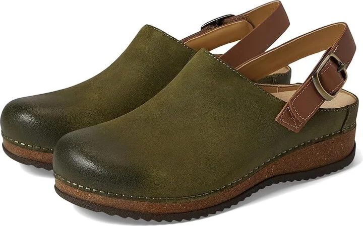 Dansko Merrin Women's Shoes Olive Burnished Suede : EU 36 (US Women's 5.5-6) Regular