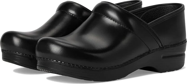 Dansko Professional Women's Clog Shoes Black Cabrio Leather : EU 35 (US Women's 4.5-5) Regular, Leather/Synthetic