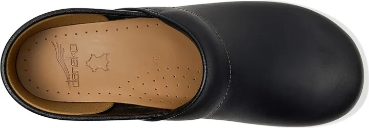 Dansko Professional Women's Clog Shoes Black/Natural Oiled : EU 36 (US Women's 5.5-6) Regular, Leather - Image 3