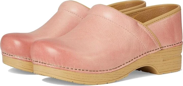 Dansko Professional Women's Clog Shoes Pink Milled Burnished : EU 41 (US Men's 7.5-8 - Women's 10.5-11) Regular, Leather/Synthetic
