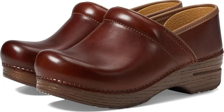 Dansko Professional Women's Clog Shoes Saddle Full Grain : EU 36 (US Women's 5.5-6) Regular, Leather