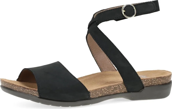 Dansko Rafferty Sandal for Women – Memory Foam and Cork Footbed for Comfort and Arch Support – Lightweight Rubber Outsole for Long-Lasting Wear Black 11.5-12 M US