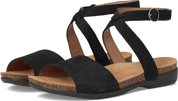 Dansko Rafferty Women's Sandals Black : EU 39 (US Women's 8.5-9) Regular, Leather/Rubber/Suede