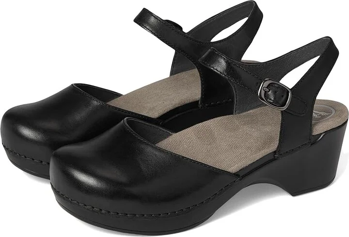 Dansko Sam Women's 1-2 inch heel Shoes Black Leather : EU 36 (US Women's 5.5-6) Regular