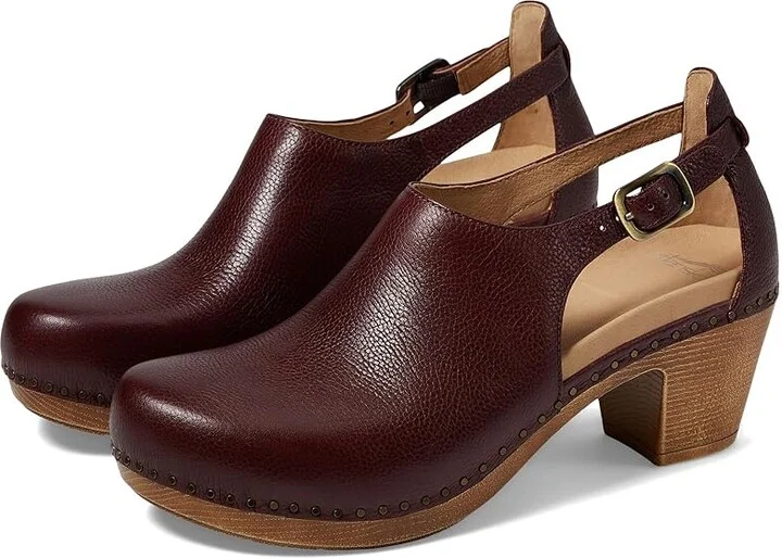 Dansko Sassy Women's Flat Shoes Cordovan Milled : EU 42 (US Women's 11.5-12) Regular, Leather