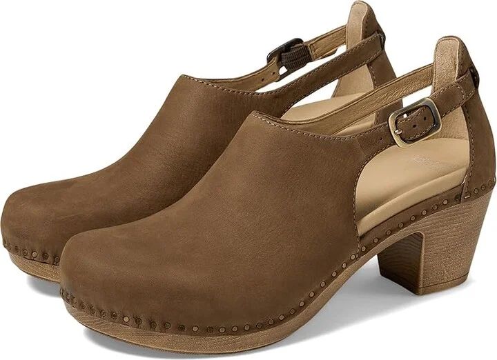 Dansko Sassy Women's Flat Shoes Morel Milled Nubuck : EU 42 (US Women's 11.5-12) Regular, Leather