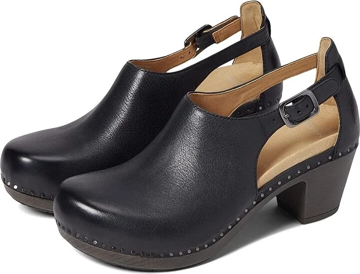 Dansko Sassy Women's Shoes Black Milled Burnished : EU 38 (US Women's 7.5-8) Regular, Leather