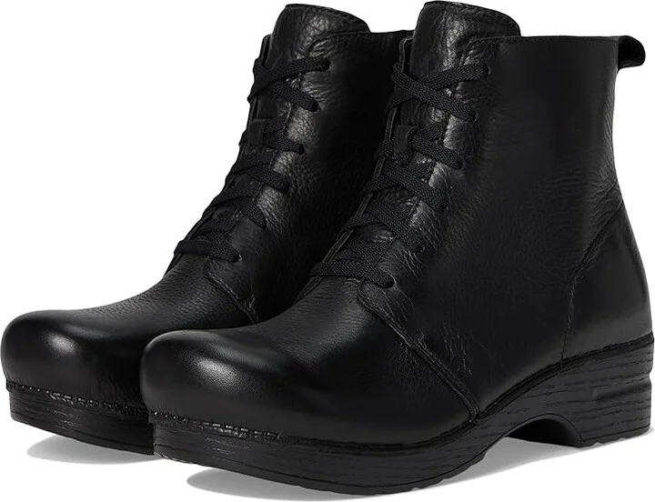 Dansko Sigourney Flat Shoes Black Tumbled : EU 39 (US Men's 5.5-6 - Women's 8.5-9) Regular, Leather
