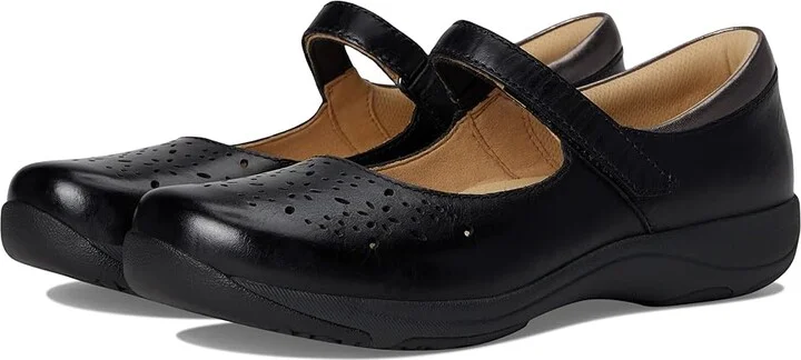 Dansko Stacy Women's Shoes Black Waxy Burnished : EU 37 (US Women's 6.5-7) Regular, Leather