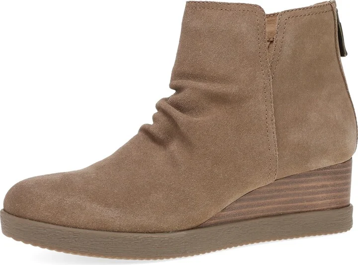 Dansko Stephanie Wedge Bootie for Women - Durable Waterproof Leathers and Leather-Stacked Heel Morel 8.5-9 M US