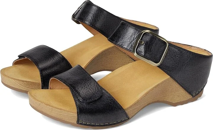 Dansko Tanya Women's Shoes Black Milled Burnished : EU 38 (US Women's 7.5-8) Regular, Leather
