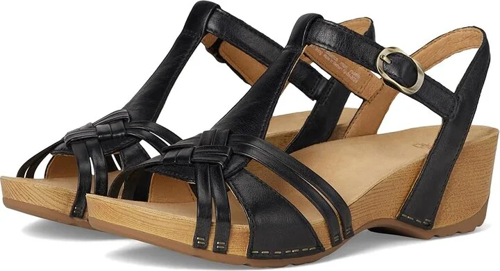 Dansko Tia Women's Sandals Black : EU 42 (US Women's 11.5-12) Regular, Leather