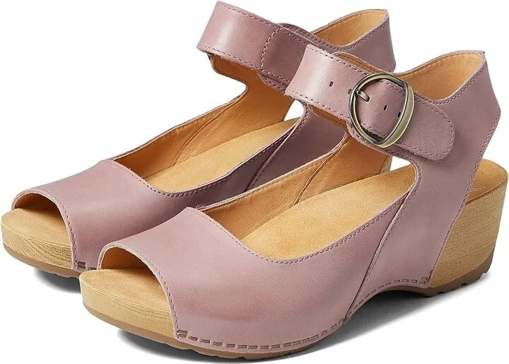 Dansko Tiana Women's Shoes Blush Burnished Nubuck : EU 37 (US Women's 6.5-7) Regular, Leather