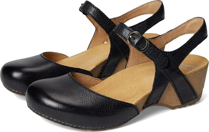 Dansko Tiffani Women's Shoes Black Milled Burnished : EU 36 (US Women's 5.5-6) Regular, Leather