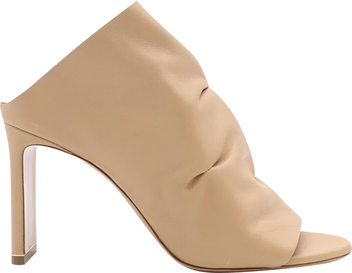 D'Arcy Mules in Nude Nappa Leather