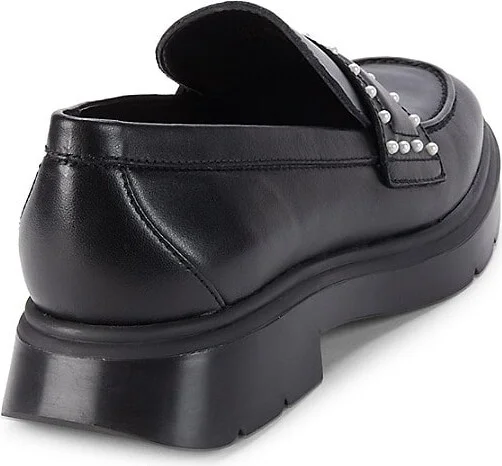 Darcy Simulated Pearl Studded Leather Loafers - Image 3