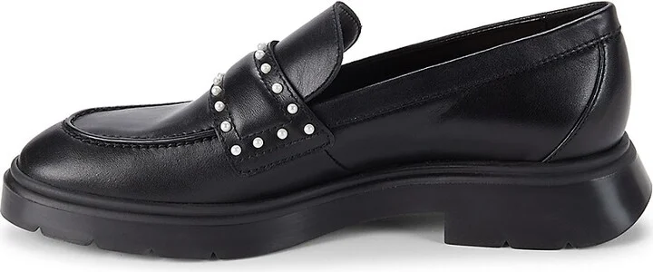 Darcy Simulated Pearl Studded Leather Loafers - Image 4