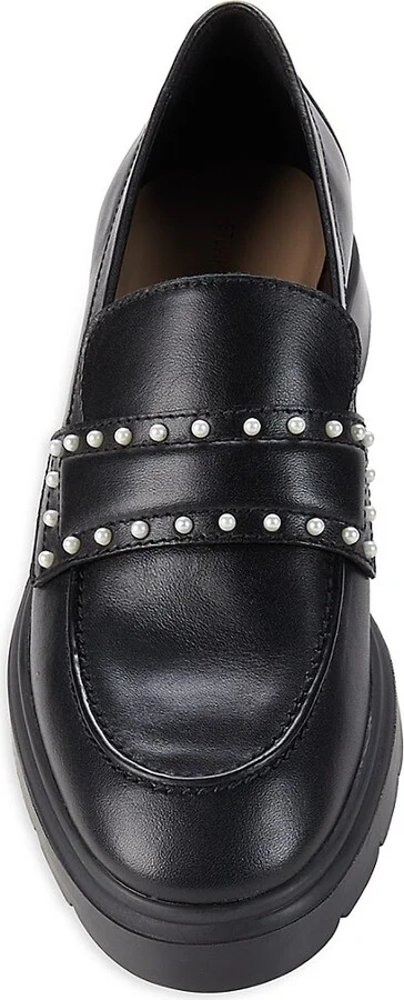 Darcy Simulated Pearl Studded Leather Loafers - Image 5